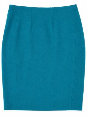 Kay Unger New York Women’s 6 Teal 100% Virgin Wool Pencil Skirt Lined Career